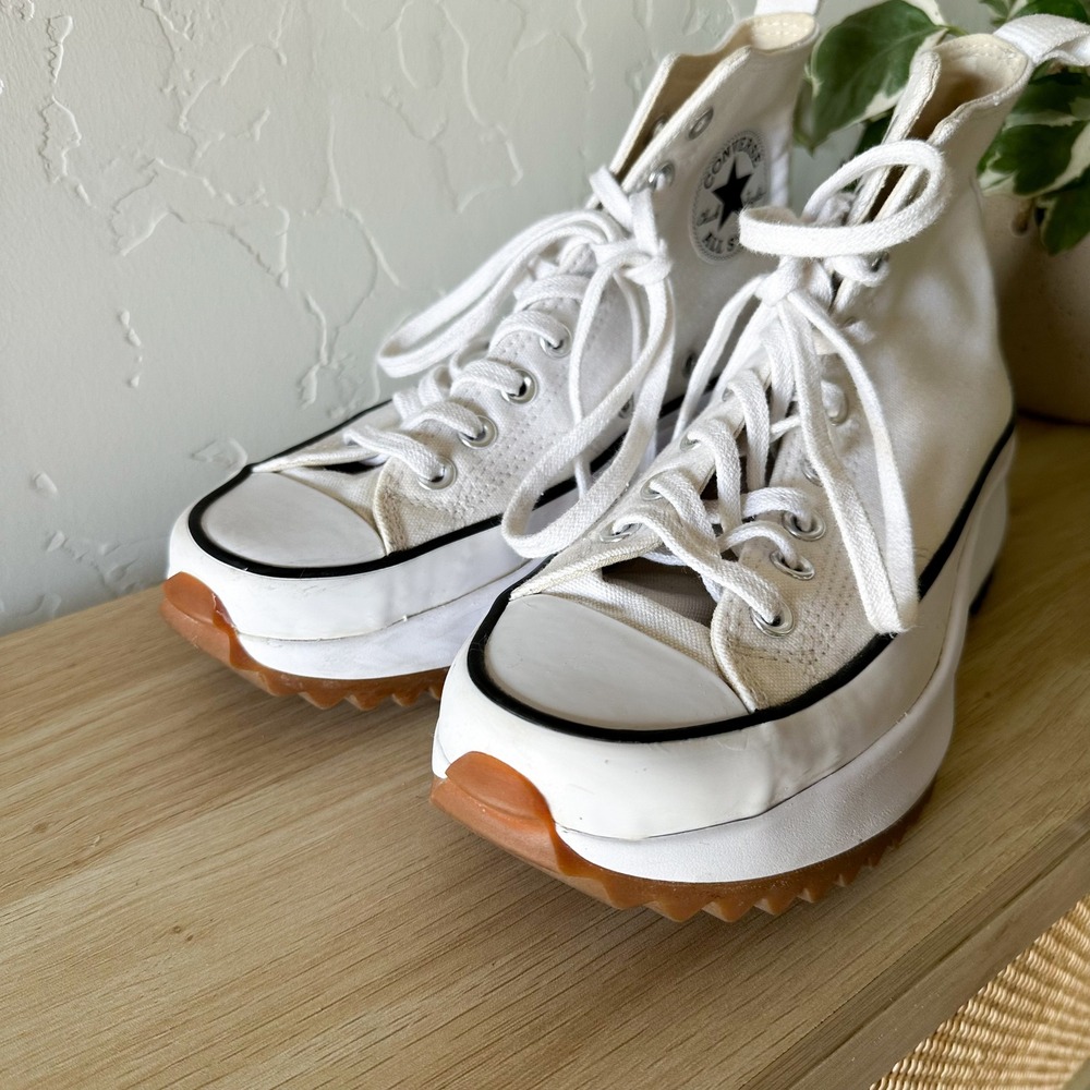 Converse | Chuck Taylor Run Star Hike High Top Platform Sneaker 166799C in White - Picture 3 of 7